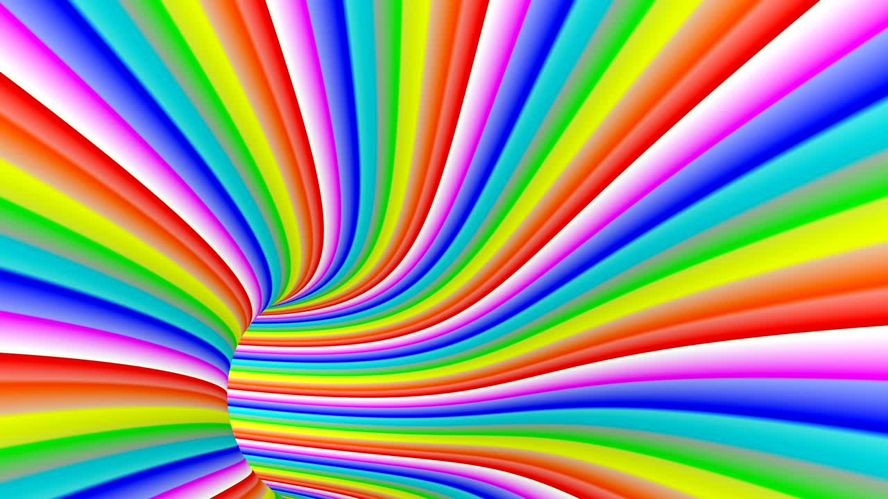 túnel de arco iris amarillo en estilo elegante. concepto futurista. hipnótico fondo en espiral psicodélico. color arcoirísimo. gráfico arcoirés. 4k