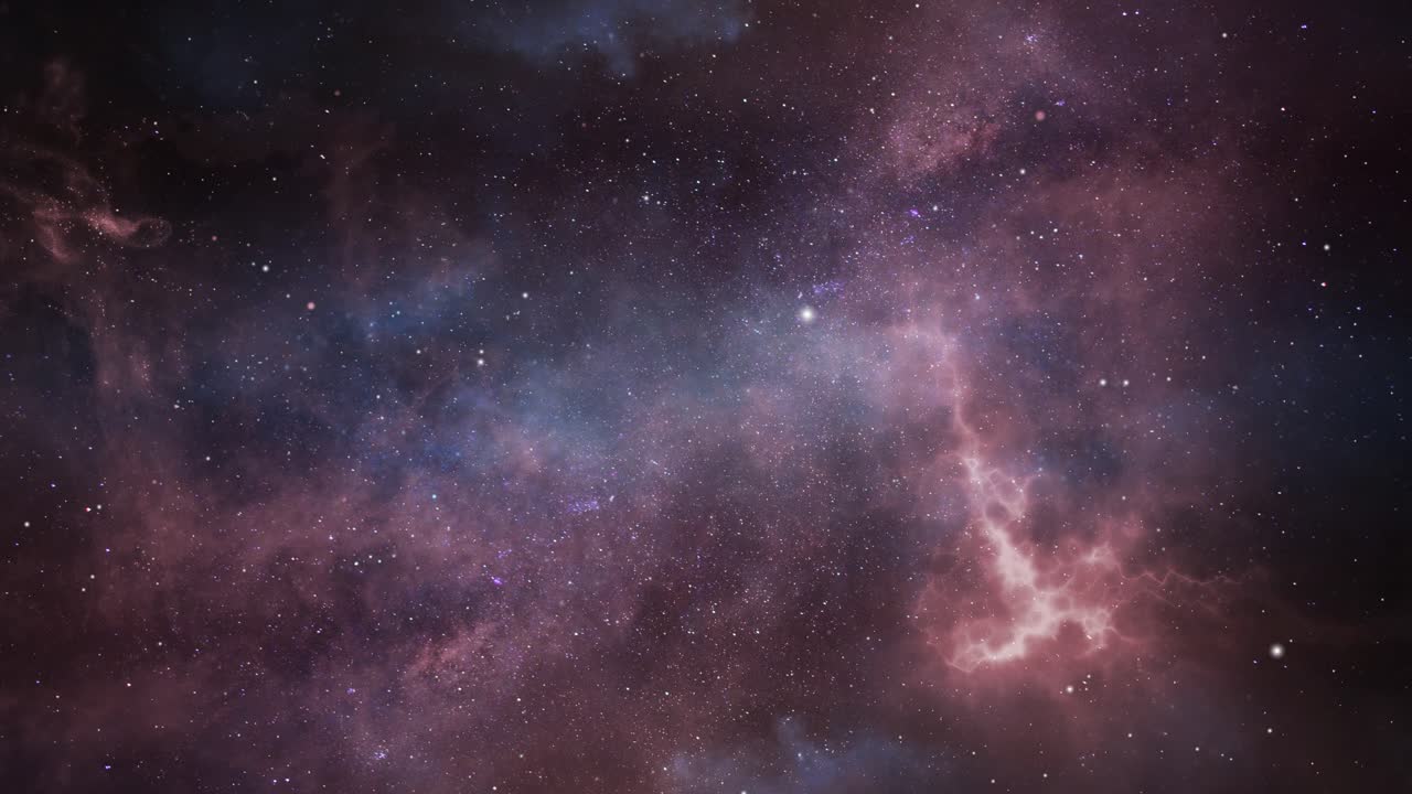 universe, red nebula in outer space
