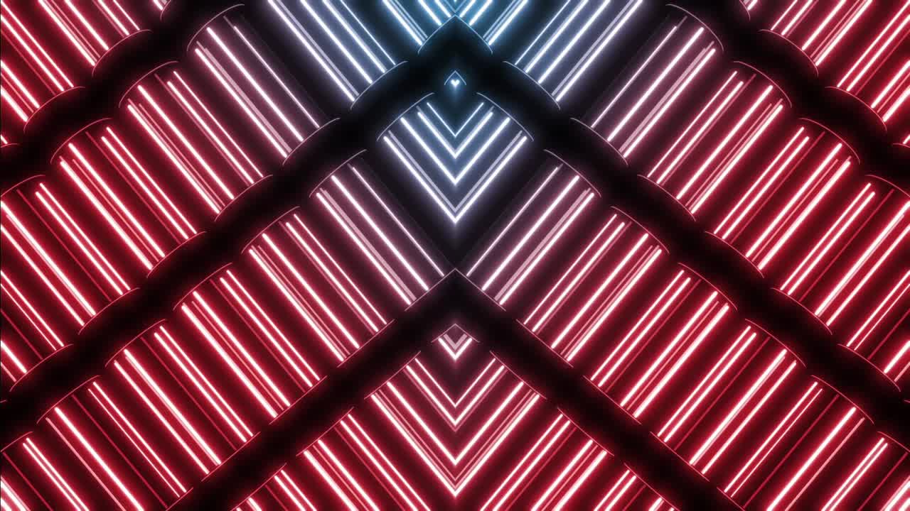 Neon Tube Geometric Pattern Background
