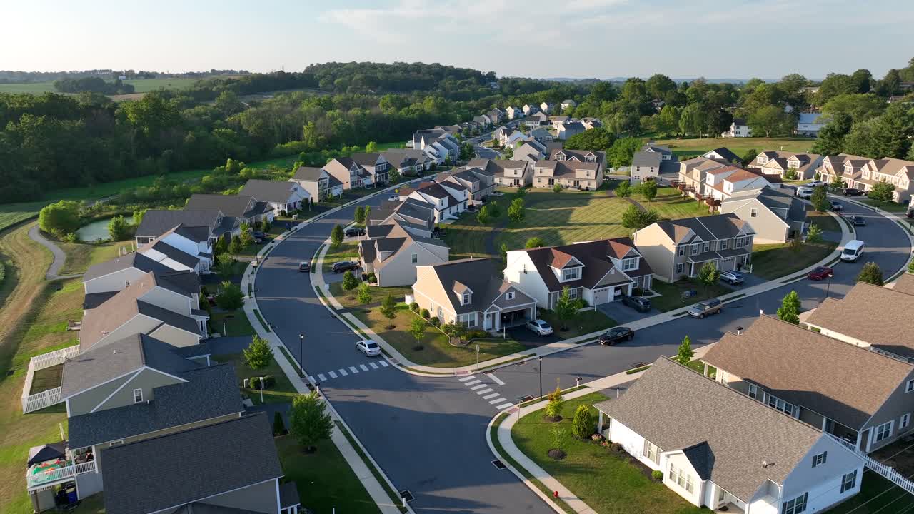Modern neighborhood in American suburb