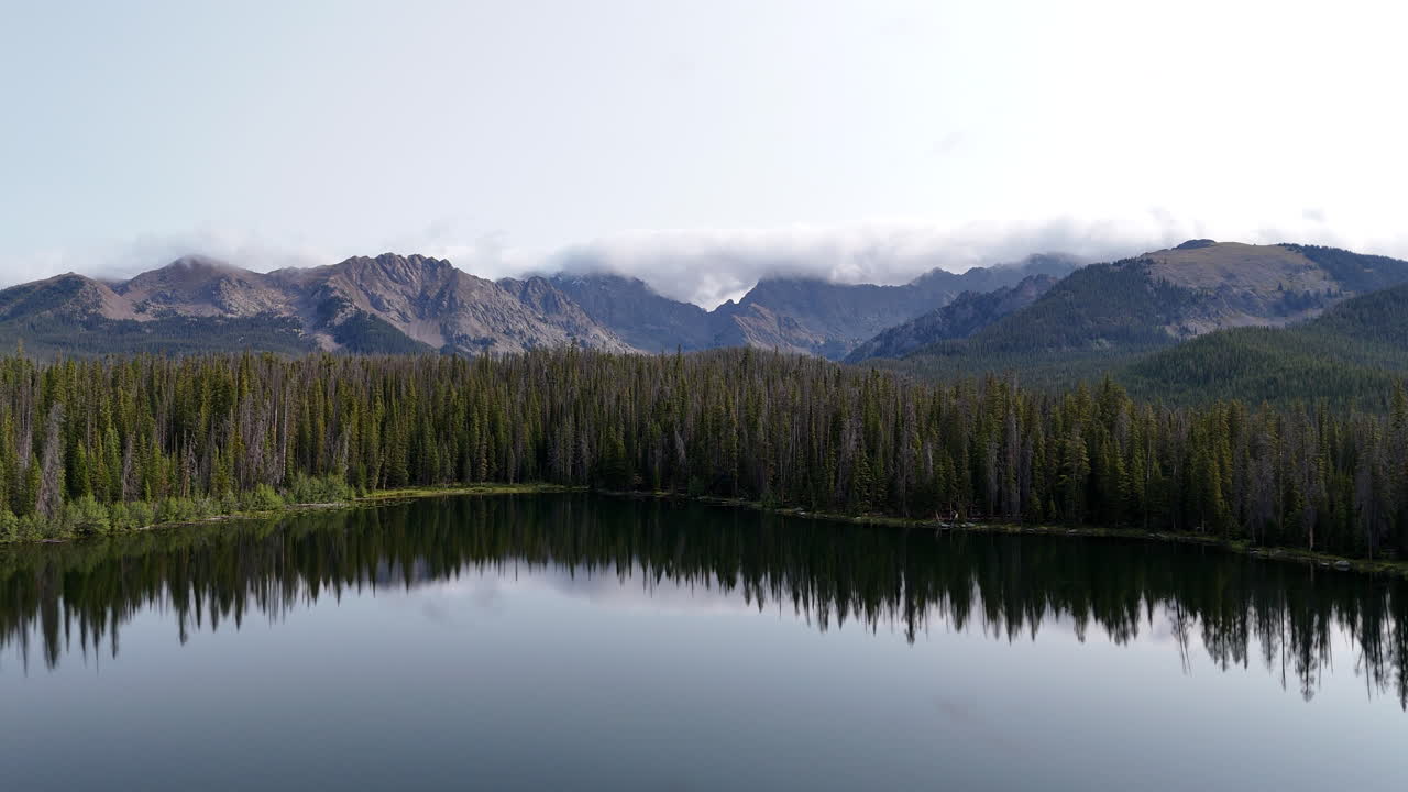 Drone Shot of Lost Lake, White River National Forest, Colorado USA. Pristine Mountain Landscape