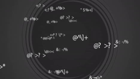 animation of data processing over black circles