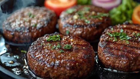 juicy burgers grilling