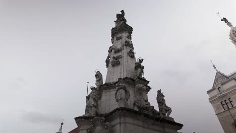 low angle pov circles holy trinity statue at matthias church, budapest