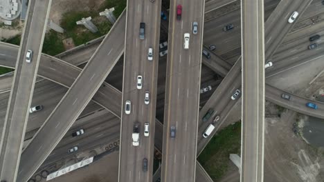 this video is about a birds eye view of rush hour traffic on major freeway in houston