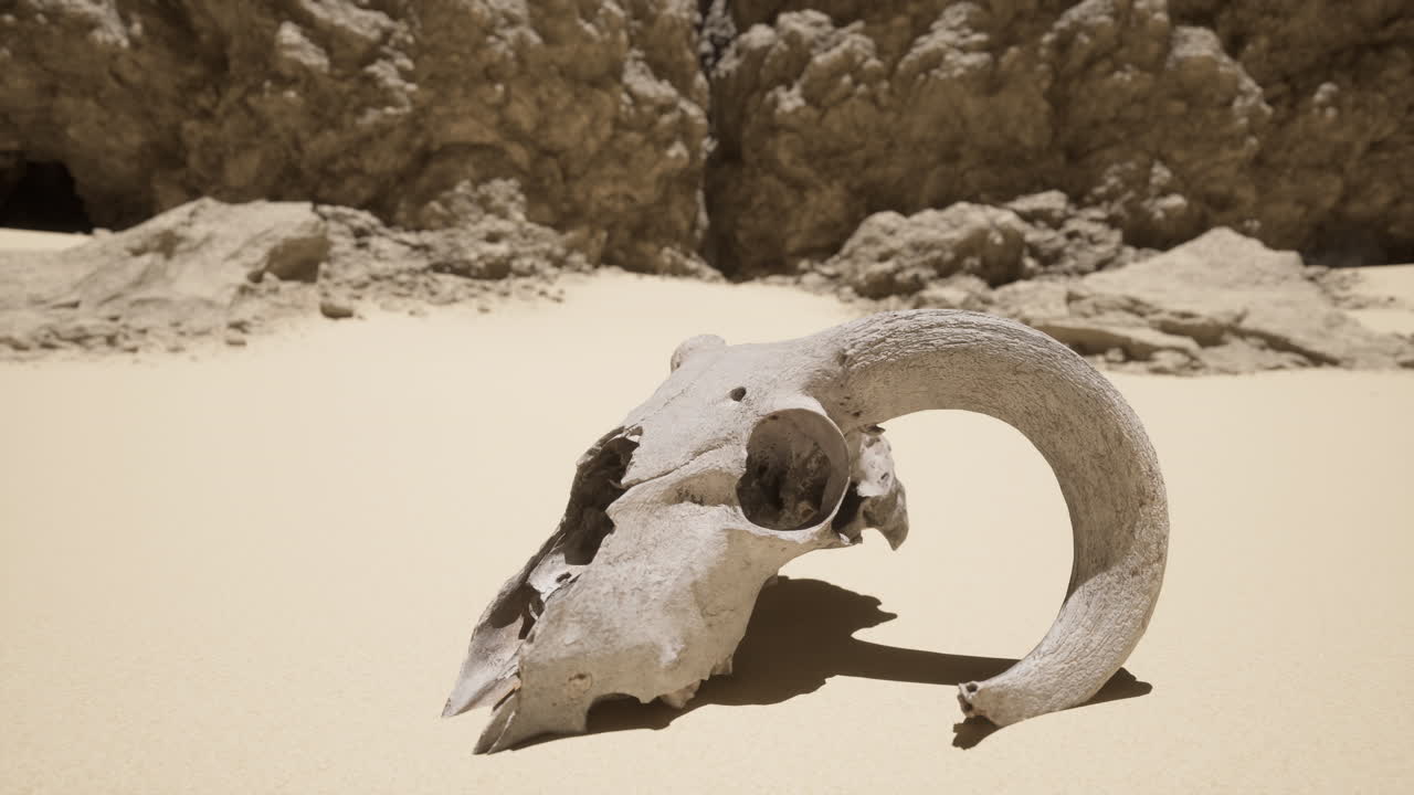 cráneo de animal en un paisaje desértico