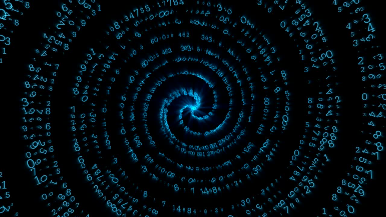 números de espiral cibernética en azul