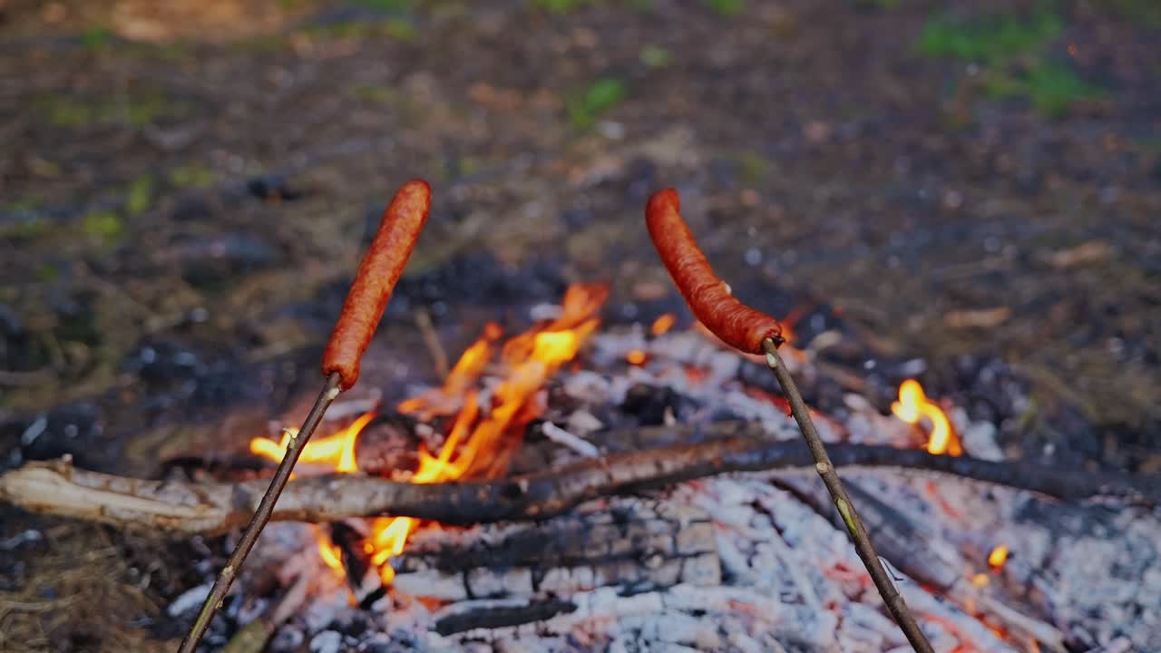 Evening flames cooking food reflect comfort, warmth and progress of society
