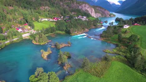 lovatnet lake beautiful nature norway.