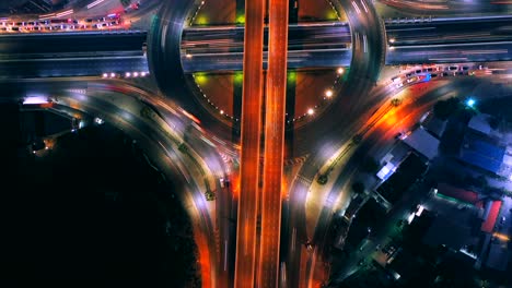 4k,time lapse the road in circle and expressway, motorway and highway and intersection