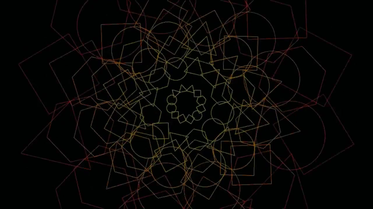 Animazione astratta di mandala geometrico con forme rotanti