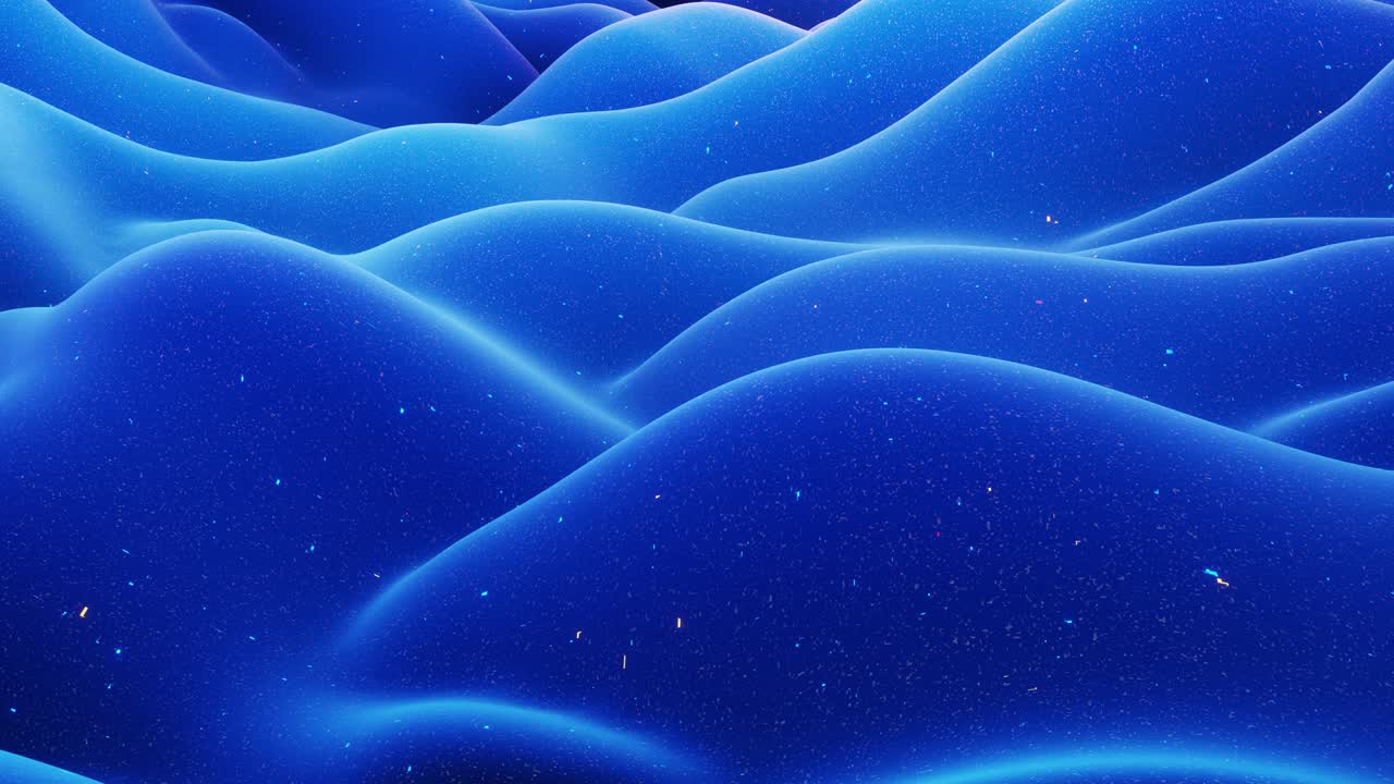 파도가 파란색 매트 표면에서 움직입니다.