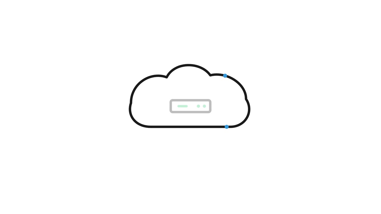 Animated Cloud Icon with Server Symbol for Cloud Computing Concept