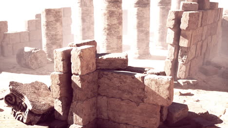 ancient ruins in a desert landscape