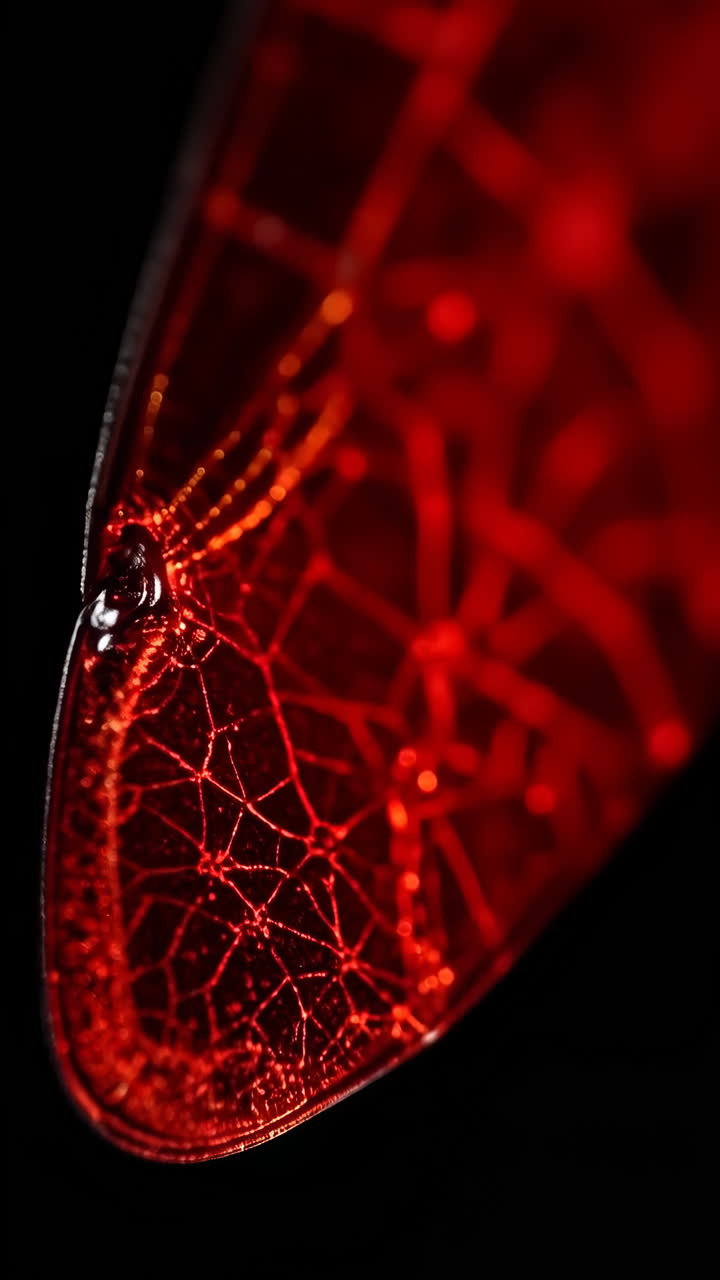 Abstract Macro Shot of Red Organic Network