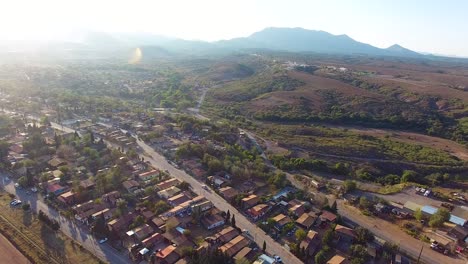 drone shot of the mexican suburbs and houses