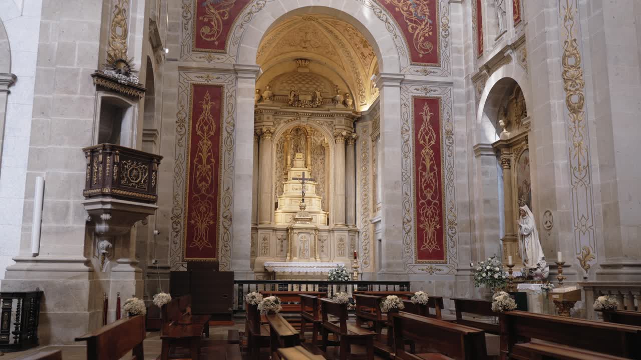 Grand Baroque interior of Bom Jesus do Monte Sanctuary Braga Portugal