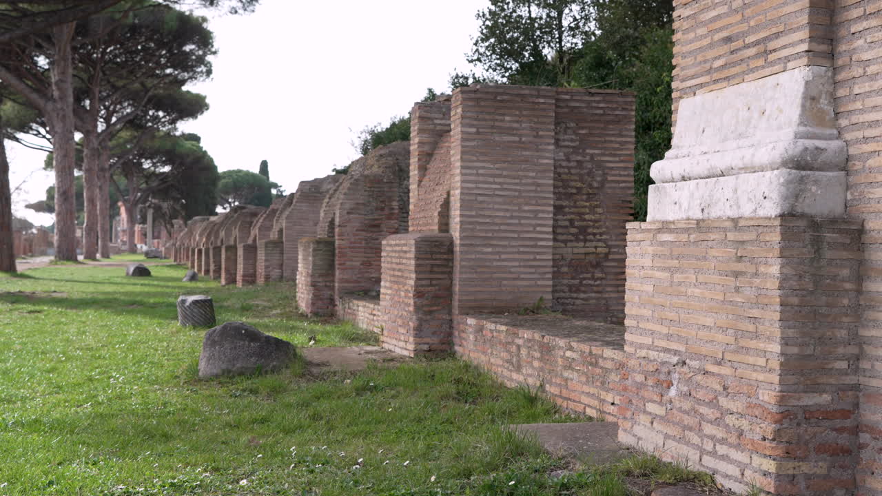 Ancient Roman archaeological site of Ostia Antica, in Rome Italy