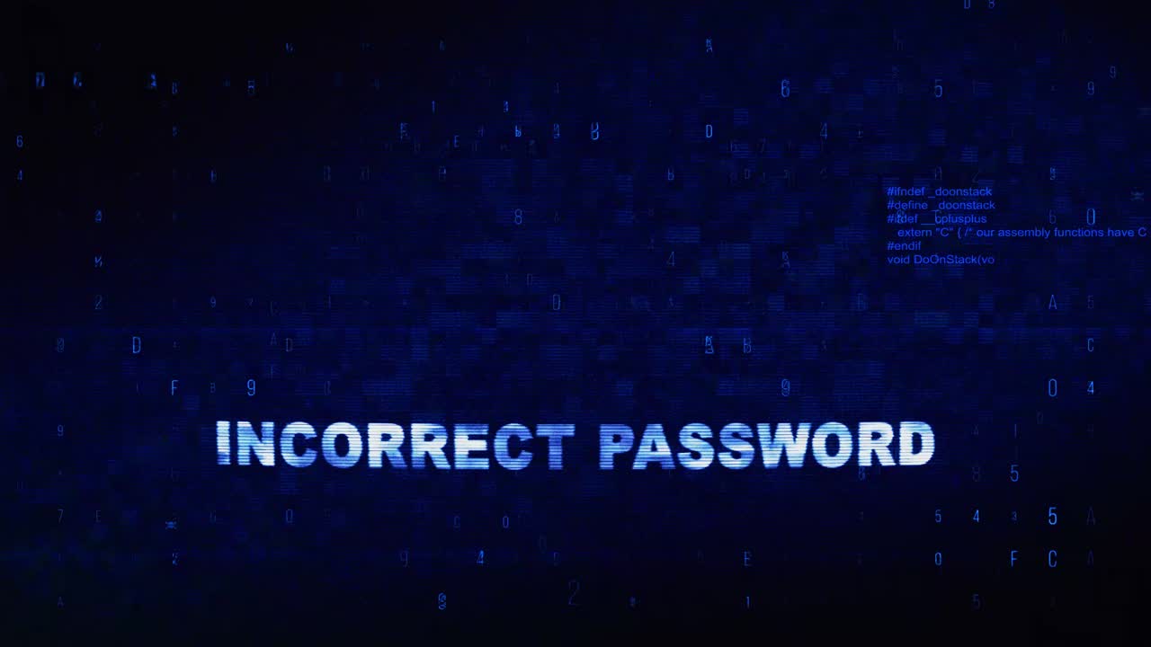 Incorrect Password Error Message on Digital Display