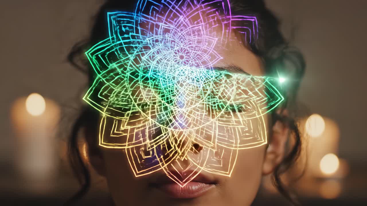 Woman with Third Eye Chakra Visualization