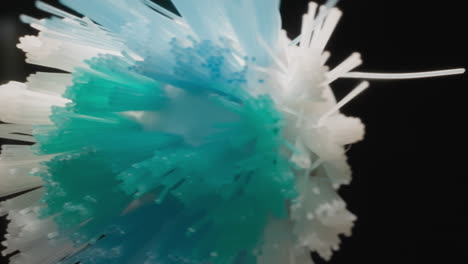 Electric toothbrush tip with colorful hard bristle in studio