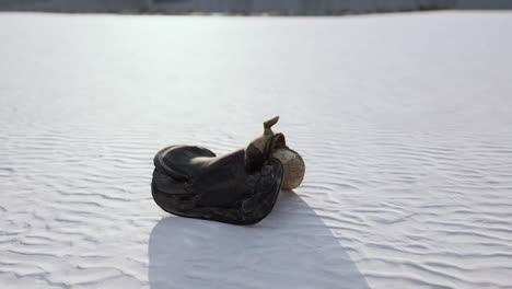 old saddle in the desert