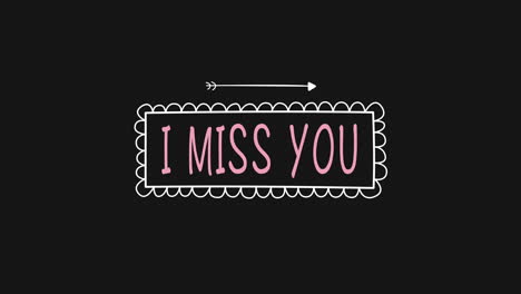 i miss you in frame with arrow on black gradient