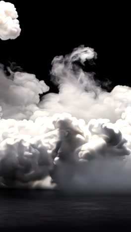 a black and white photo of a cloud of smoke. the smoke is thick and billowing, creating a sense of mystery and intrigue. the image evokes a feeling of uncertainty and unease