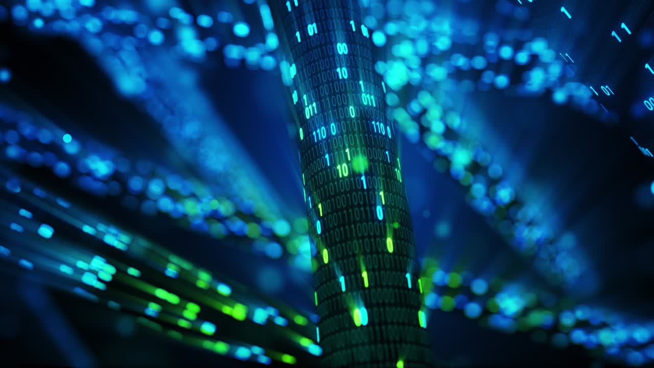 Futuristic data stream, Digital flow. Dynamic pattern with power rays and light.Data transferring. Information concept.