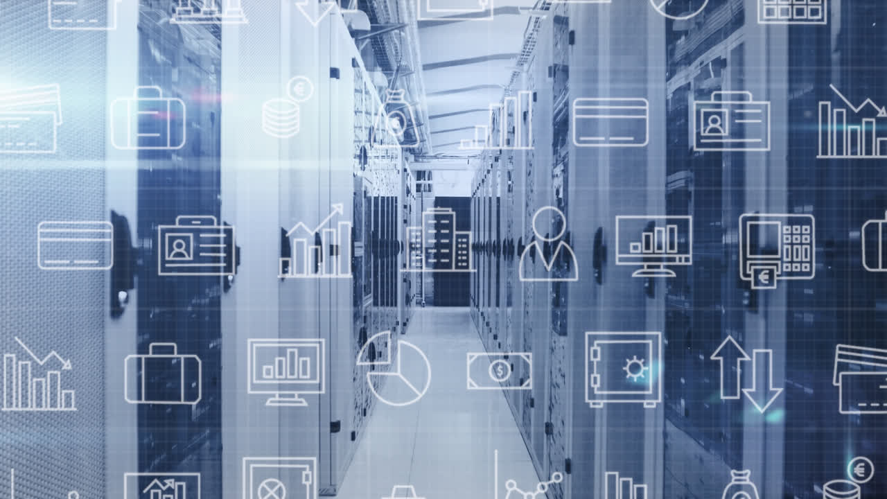 서버  ⁇ 에서 비즈니스 아이콘의 애니메이션