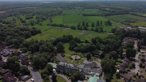 4K-High-altitude-video-of-Strode-Park-in-Herne,-Kent,-UK