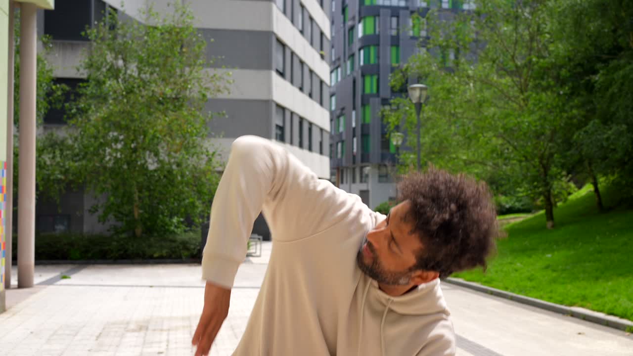 Man Dancing in Urban Environment