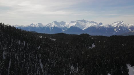 beautiful canadian landscape during snow times in winter with look of the coast mountains