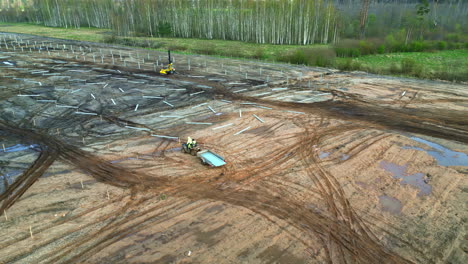 lots prepared for new construction, in the middle of felled trees