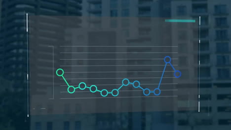 Animation-Der-Finanzdatenverarbeitung-über-Dem-Stadtbild