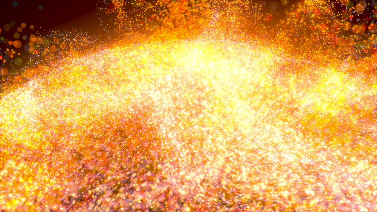 brillantes chispas brillantes con fondo negro, renderización en 3d.