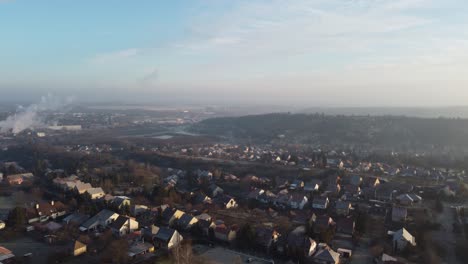 Szenna-Town-early-morning-over-the-foggy-morning-and-blue-sky-in-Hungary´s-west-town