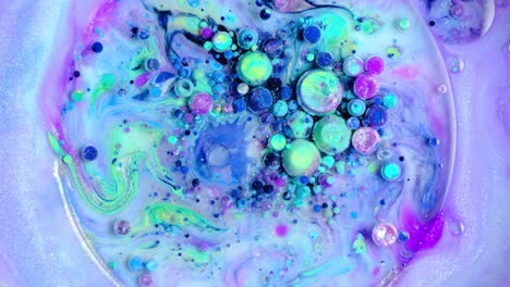 colorful paint and bubbles abstract background 4k video