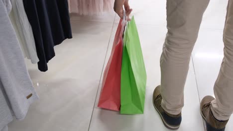 red and green shopping bag