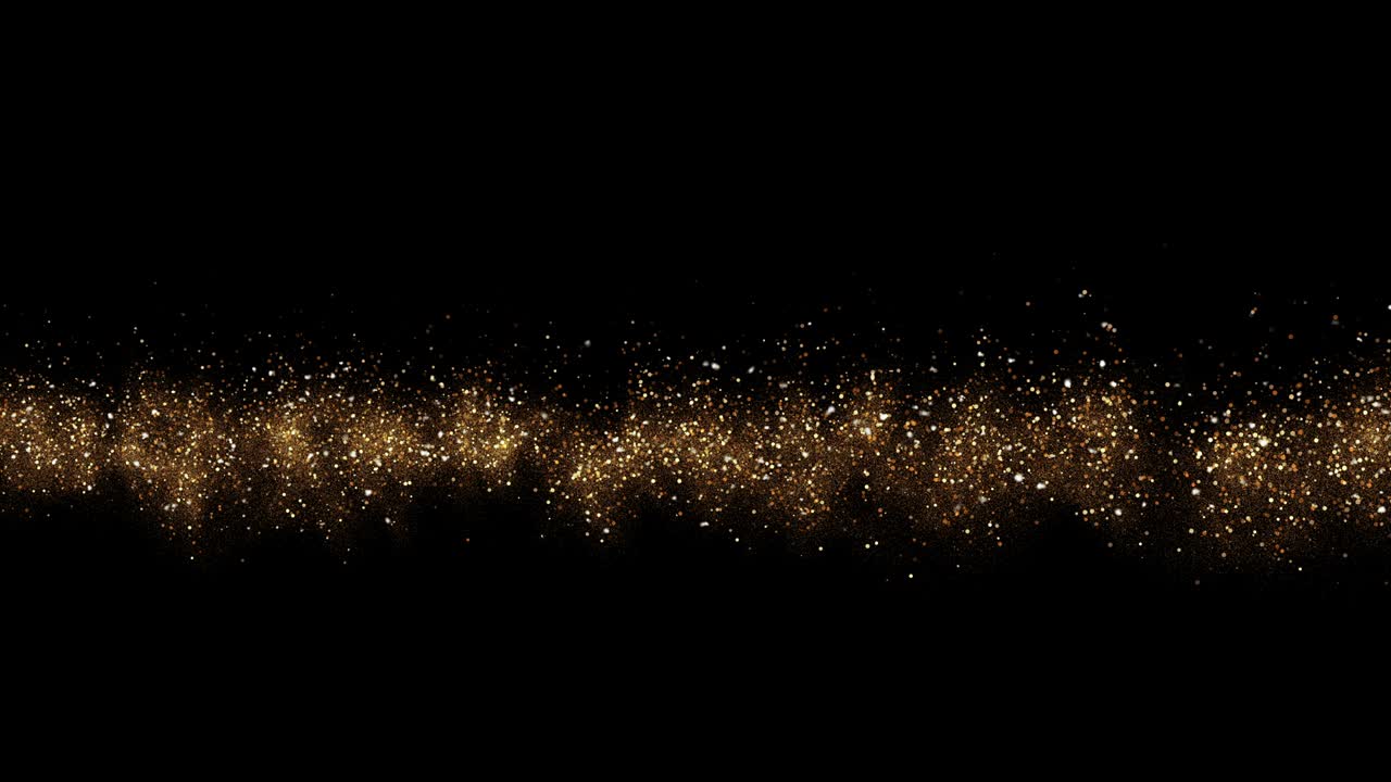 Gold Sky. Abstract stardust smokey wave particles. Nano dynamic flow with 3d particles.