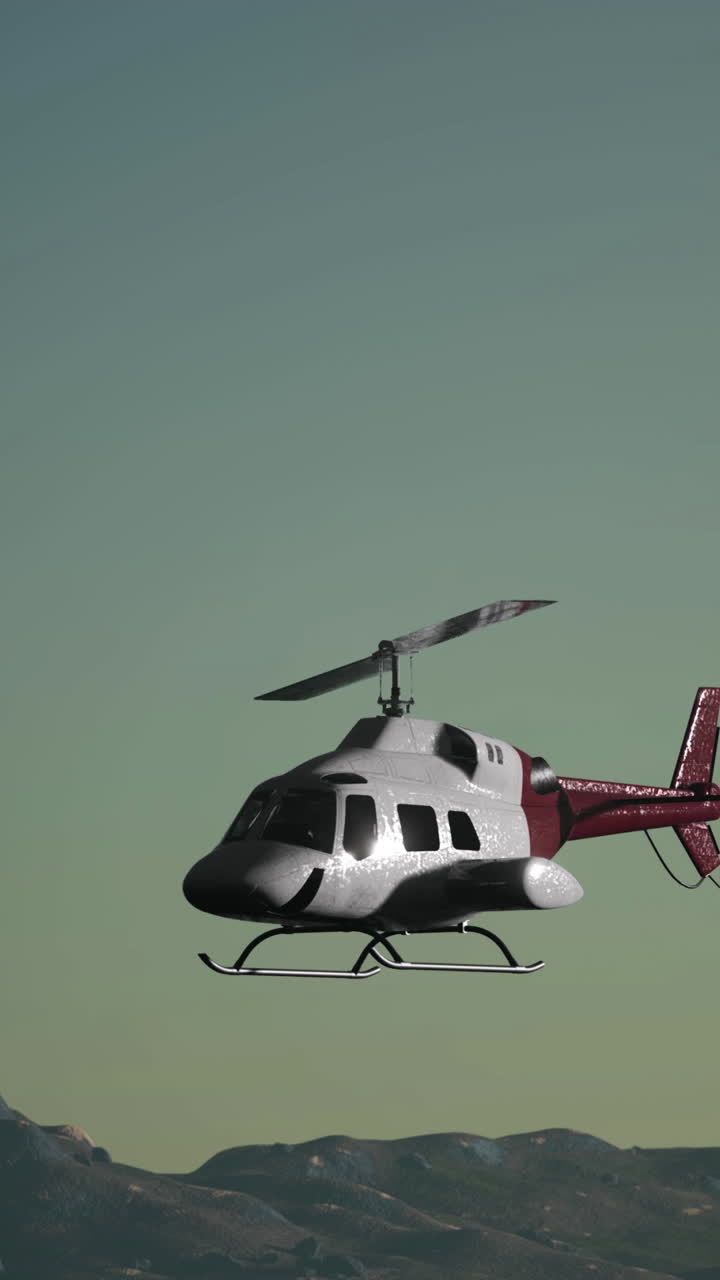 산 위 를 날아다니는 헬리터