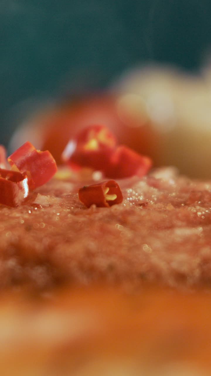 Close-up of chili peppers on food