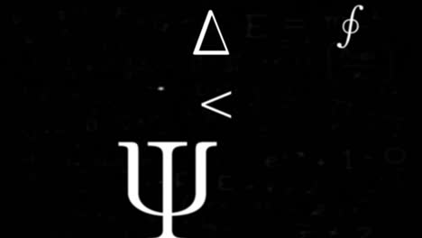 animación de símbolos matemáticos sobre un fondo negro