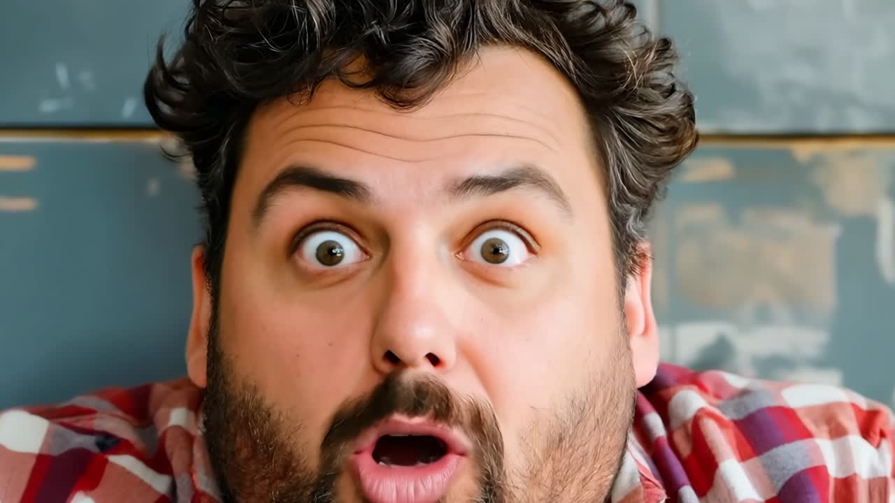 놀란 표정의 남자