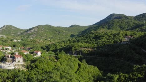 small rural wine village between green hills in skadar lake montenegro