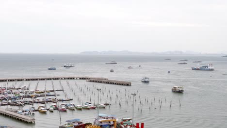 Vista-Panorámica-De-La-Playa-De-La-Ciudad-De-Pattaya-Y-El-Golfo-De-Siam-En-Tailandia,-Pattaya,-Asia