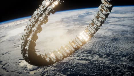 futuristic-space-station-on-Earth-orbit