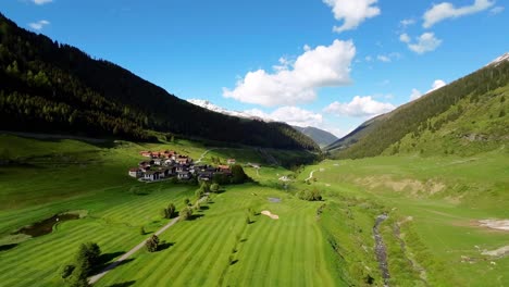 Drone-Aerial-Flight-Over-Switzerland-Town