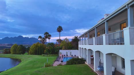 drone capturing the beautiful side structure of the asara wine restaurant