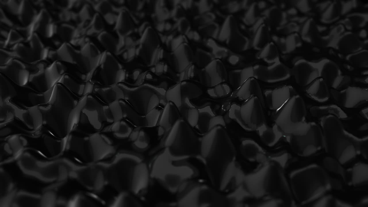 Sort bølgende metalvæskeoverflade, looping animation.